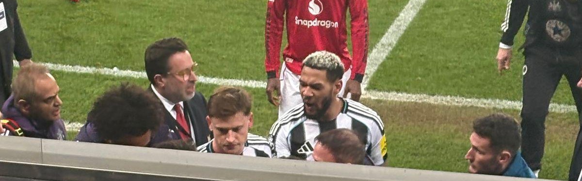 v体育app-曼晚：纽卡曼联近年积怨已久，B费和乔林顿在球员通道吵架